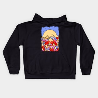 Vibrant winter land Kids Hoodie